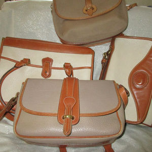 VTG DOONEY & BOURKE EQUESTRIAN TAUPE LEATHER BAG